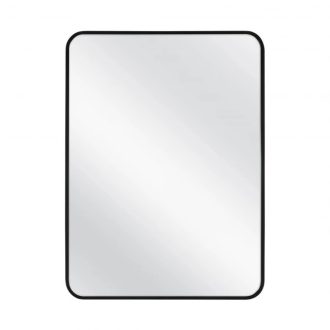   MINOTTI Modern fürdőszobai tükör vékony fekete alumínium kerettel – 60x80 cm