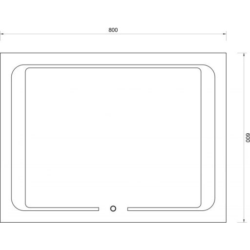 MINOTTI Modern fekvő LED-es fürdőszobai tükör érintőkapcsolóval – 80x60 cm