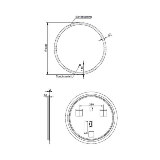 MINOTTI Modern kerek LED-es fürdőszobai tükör érintőkapcsolóval – 60 cm