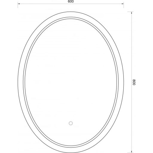 MINOTTI Modern ovális LED-es fürdőszobai tükör érintőkapcsolóval – 60x80 cm