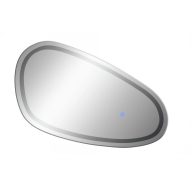   MINOTTI Modern aszimmetrikus LED-es fürdőszobai tükör – Organikus forma, 45x80 cm
