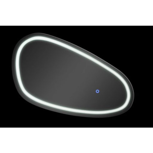 MINOTTI Modern aszimmetrikus LED-es fürdőszobai tükör – Organikus forma, 45x80 cm
