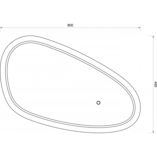 MINOTTI Modern aszimmetrikus LED-es fürdőszobai tükör – Organikus forma, 45x80 cm
