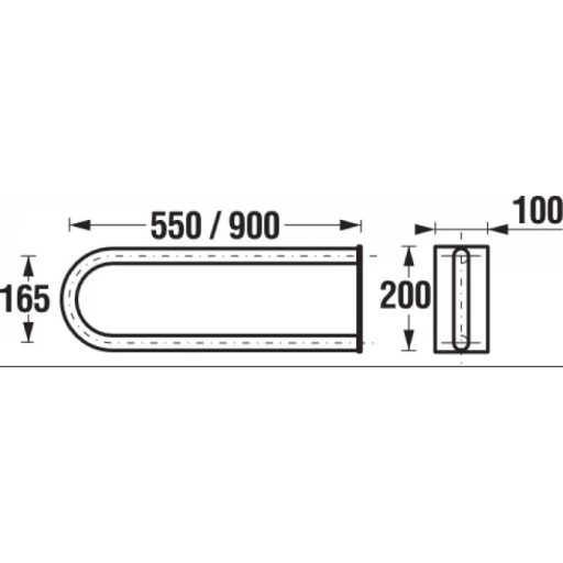 JIKA fix kapaszkodó mozgássérülteknek, 900 mm, egyenes, króm