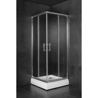   Minotti JA-5192 szögletes zuhanykabin – Átlátszó biztonsági üveg, Króm profil, 90x90x185 cm