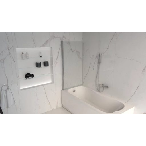 MINOTTI kádparaván 80x140 cm, 6 mm edzett biztonsági üveggel, univerzális szerelhetőséggel