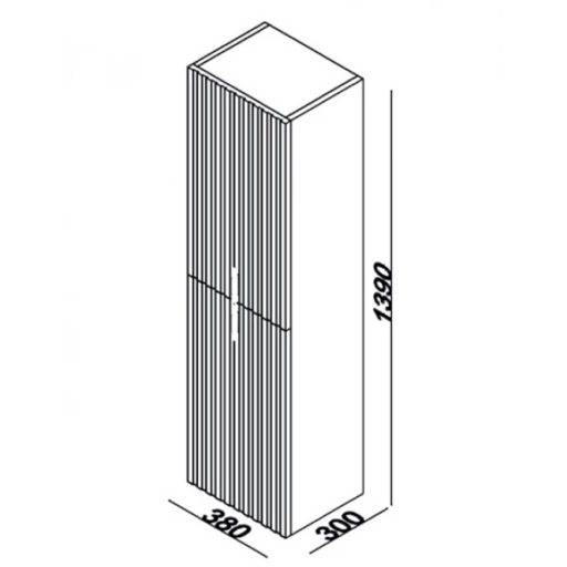 LineART JAZZ 38 cm Függesztett Magas Szekrény – Matt Fehér – Nedvességálló