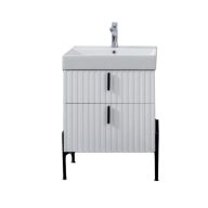   LineART Jazz 61 cm Álló Mosdószekrény Kerámia Mosdóval – Matt Fehér – Nedvességálló