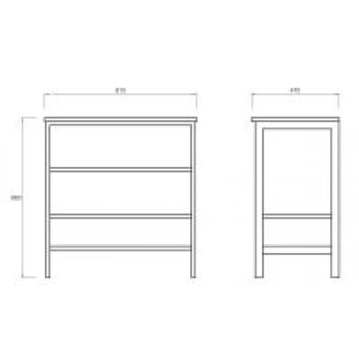 Minotti 81 cm Állványos Alsószekrény – Natúr Tölgy és Matt Fekete – Nedvességálló