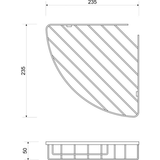 MINOTTI sarokpolc, alumínium