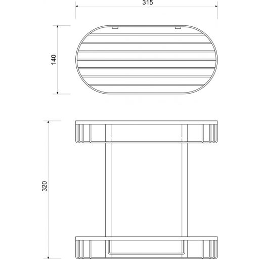 MINOTTI 33x17x33cm két szintes, króm