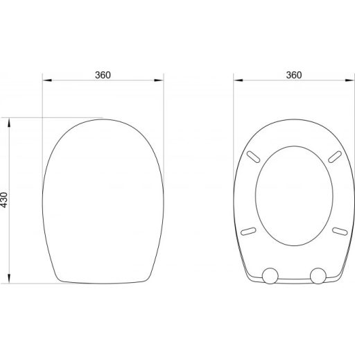 MINOTTI MD114 430 x 360 mm Duroplast Soft Close WC-ülőke – Grafitszürke