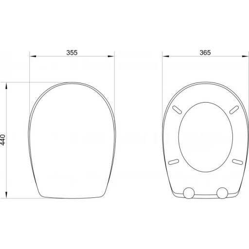 MINOTTI MD123 440 x 365 mm Duroplast Soft Close WC-ülőke – Fehér