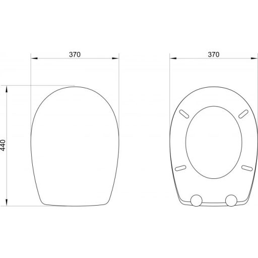 MINOTTI MD150 440 x 370 mm Duroplast Soft Close Slim WC-ülőke – Fehér