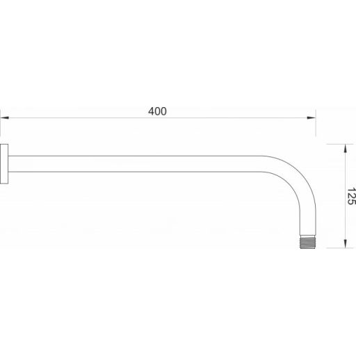 MINOTTI íves fali zuhanykar, 400 mm, króm