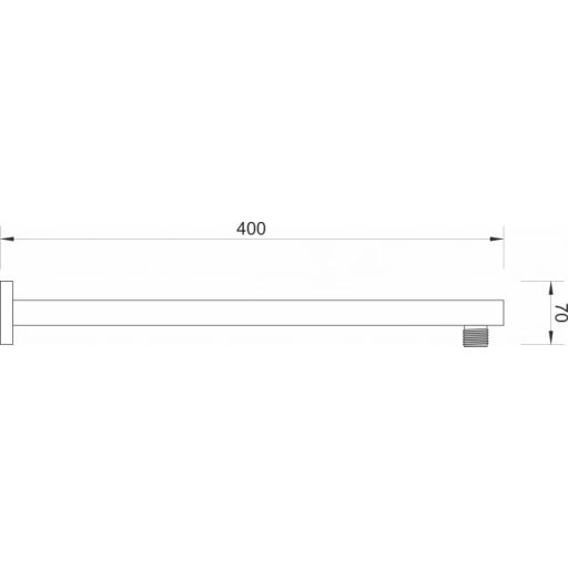 MINOTTI szögletes fali zuhanykar, 400 mm, króm