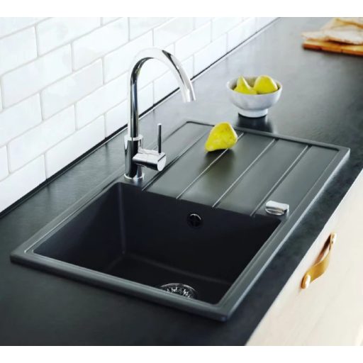 MILO METRO 760 x 440 x 195 mm gránit mosogató – Lávafekete (Lava stone)