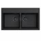 MILO METRO kétmedencés gránit mosogató fekete szifonnal, 760x440 mm, (fekete)