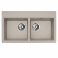   MILO METRO kétmedencés gránit mosogató szifonnal, 760x440 mm,(homok bézs)