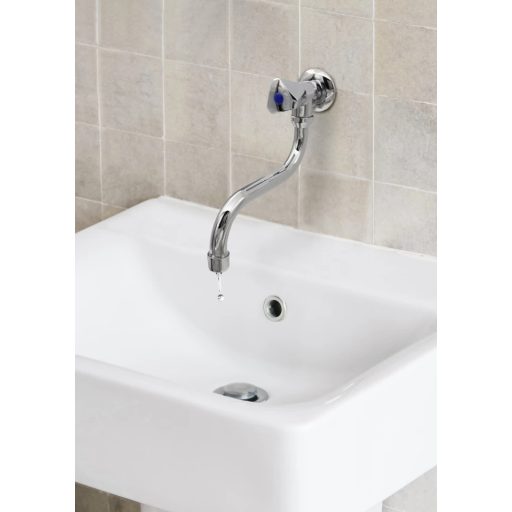 Fali hideg vizes csaptelep – Minotti MH-9012-L – Alsó kifolyóval, króm, 20 cm