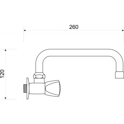 Fali hideg vizes csaptelep – Minotti MH-9012-U – Felső kifolyóval, króm