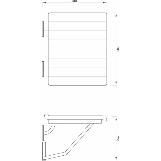 MINOTTI MIS-02 felhajtható zuhanyülőke 340x380x250 mm – Átlátszó