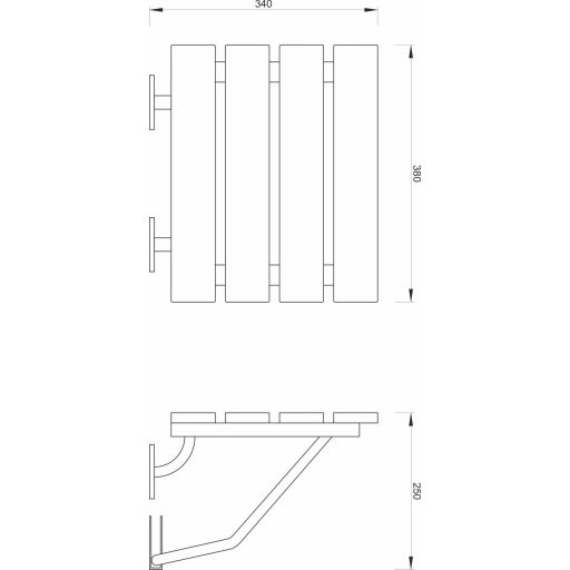 MINOTTI MIS-03 felhajtható zuhanyülőke 340x380x250 mm – Fa
