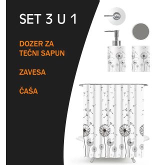   MINOTTI MASLACAK 3 az 1-ben fürdőszobai szett, 2000x1800 mm, pitypang minta