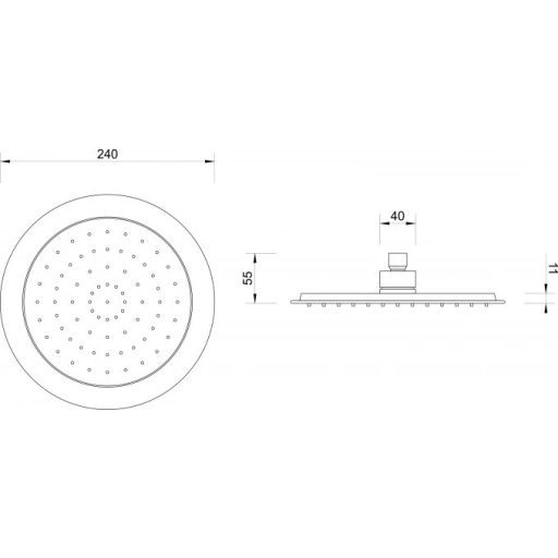 Minotti esőztető zuhanyfej kerek kivitelben, 240 mm, króm