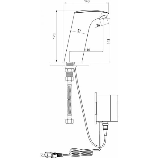 MINOTTI szenzoros mosdócsaptelep 220V/6V