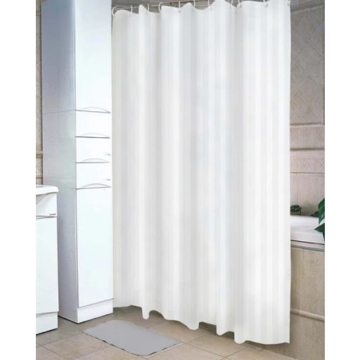 MINOTTI zuhanyfüggöny, 2000x1800 mm, fehér (csíkos textúrával)