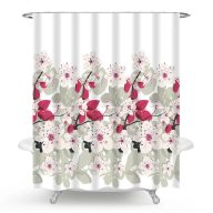   MINOTTI zuhanyfüggöny, 2000x1800 mm, cseresznyevirág (Cherry) minta