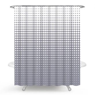   MINOTTI zuhanyfüggöny, 2000x1800 mm, szürke graduális pöttyös minta