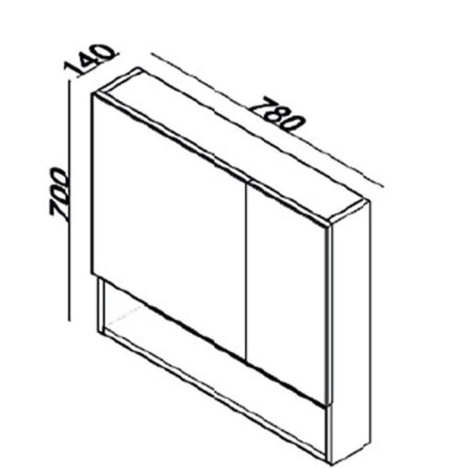 LINEART NOVA 800 tükrös szekrény – 78 cm, Cadiz fa mintázat, nedvességálló