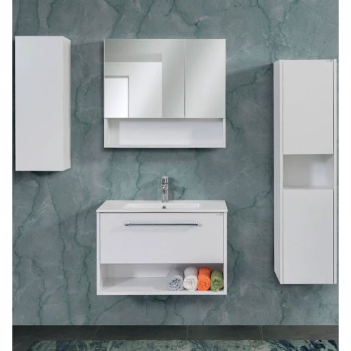 LineART NOVA 800 Fényes Fehér mosdós szekrény – 80 cm | Magasfényű, Nedvességálló