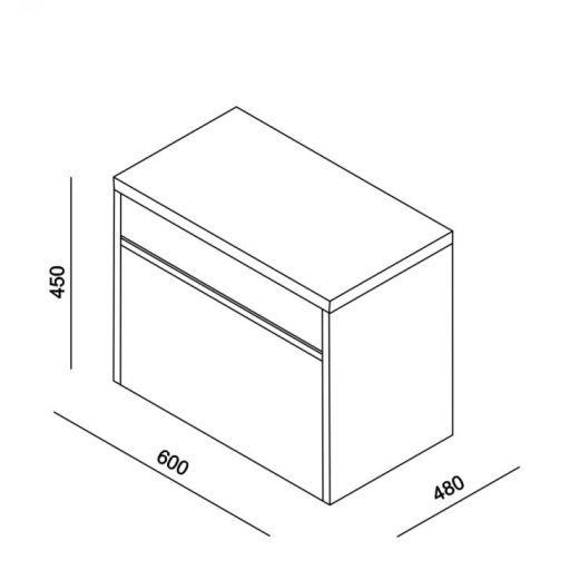 LineART NOTTE 600 Tölgy-Antracit alsószekrény – 60 cm | Loft stílus, Nedvességálló