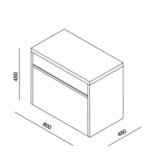 LineART NOTTE 800 Tölgy-Antracit alsószekrény – 80 cm | Loft stílus, Nedvességálló
