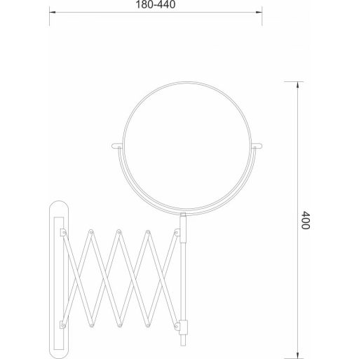 MINOTTI kozmetikai tükör (NY1008 / YS070), falra szerelhető, kihúzható