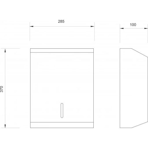 PROCLEAN 370 x 285 x 100 mm hajtogatott kéztörlő adagoló – Fényes inox (Polished silver)