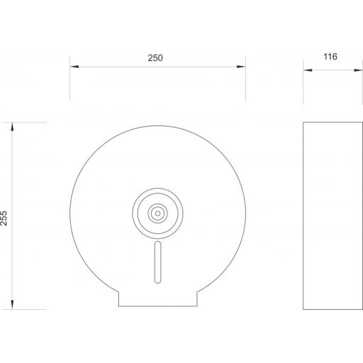 PROCLEAN fényes inox nagytekercses kéztörlő tartó, 255x250x116 mm