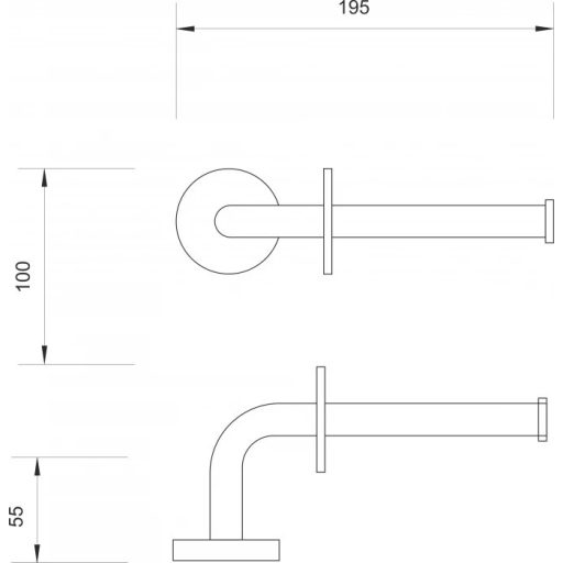 PROCLEAN fényes inox WC-papír tartó 100x195x55 mm fényes króm