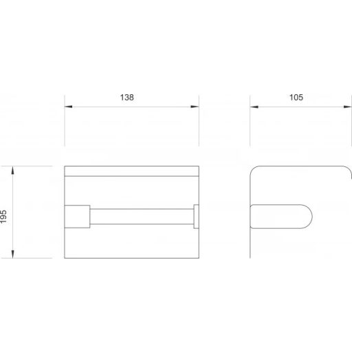 PROCLEAN fényes inox WC-papír tartó 138x195x105 mm fényes króm
