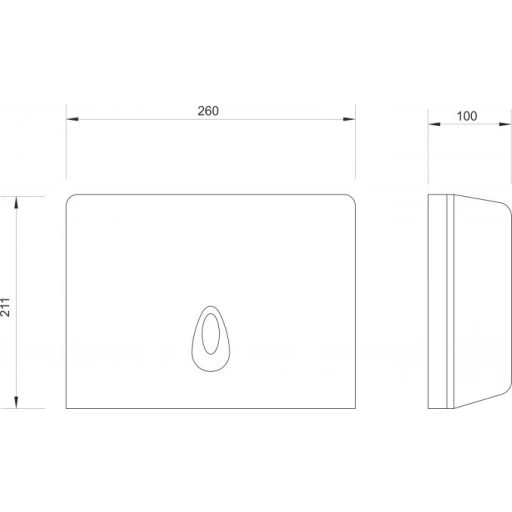 PROCLEAN fali kéztörlő adagoló 260x211x100 mm, ABS fehér matt
