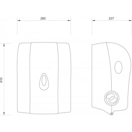 PROCLEAN ABS fehér matt automata kéztörlő tartó, 410x260x237 mm