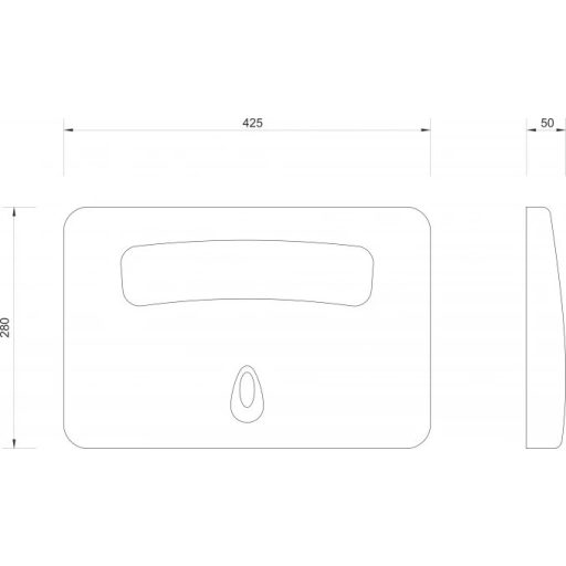 PROCLEAN ABS fehér matt hajtogatott WC-papír adagoló 425x280x50 mm fehér
