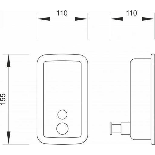 PROCLEAN fali szappanadagoló, 500 ml, fényes rozsdamentes acél (Inox)