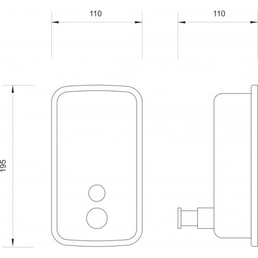 PROCLEAN fali szappanadagoló, 800 ml, fényes rozsdamentes acél (Inox)
