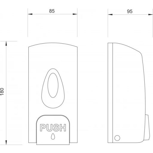 PROCLEAN fali szappanadagoló, 500 ml, matt fehér ABS műanyag
