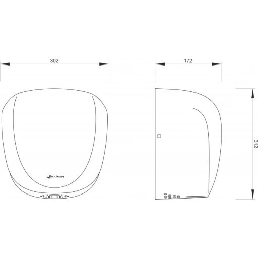 PROCLEAN OPAL matt króm automata kézszárító 1200W,(rozsdamentes acél)
