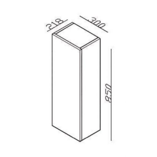 LINEART PLAZA Navarro vertikális fürdőszoba szekrény – 30x85 cm, sötét fa mintázat, nedvességálló